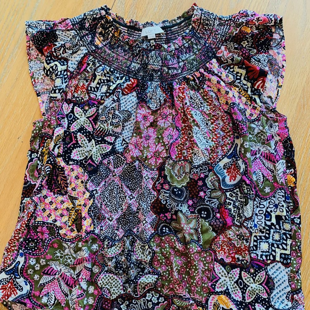 Flutter Fit Loft Blouse with Bohemian Print